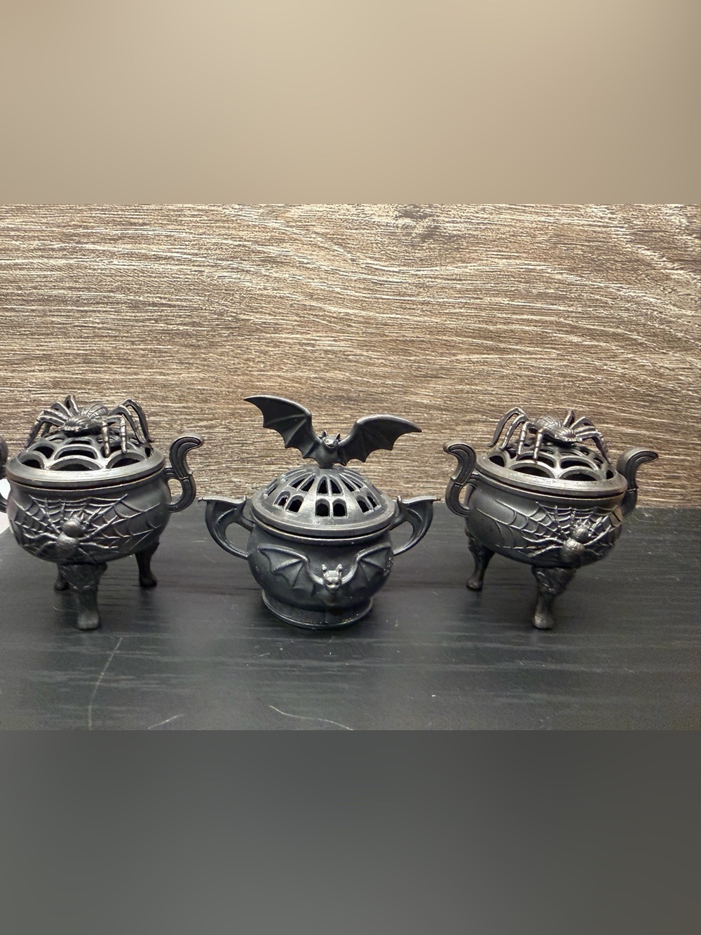 Black Bat and Spider Themed Incense Burners- Home Kitchen Décor